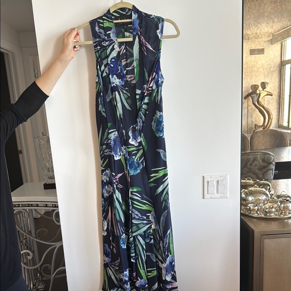 Nicole Miller Blue and Green Halter Sundress